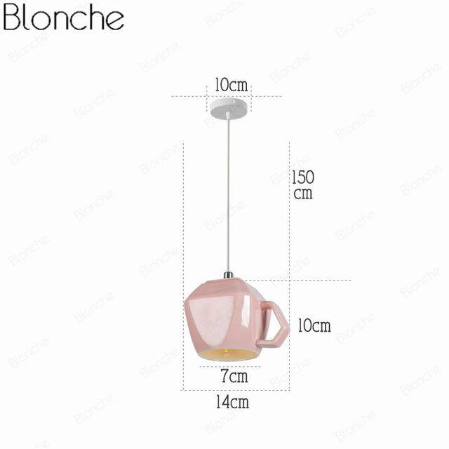 Suspension LED moderne en forme de tasse à caf renservée