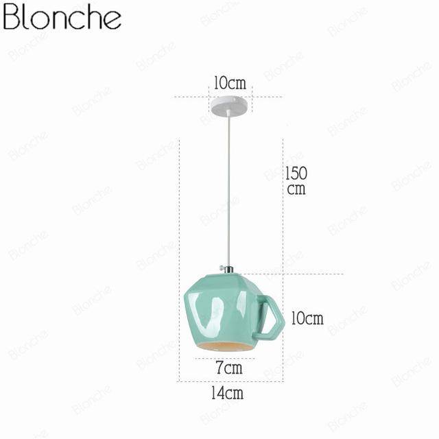 Suspension LED moderne en forme de tasse à caf renservée