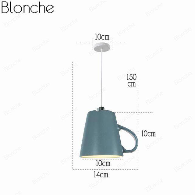 Suspension LED moderne en forme de tasse à caf renservée