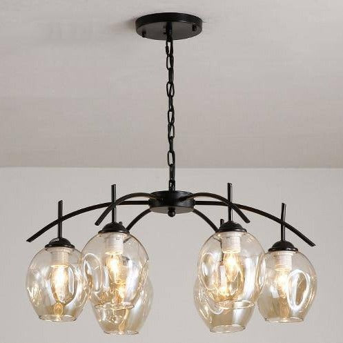 Industrial design chandelier with hanging glass balls Indoor