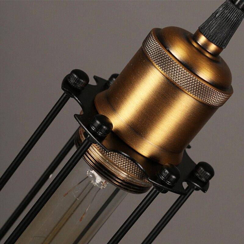 pendant light industrial metal LED with retro style cage