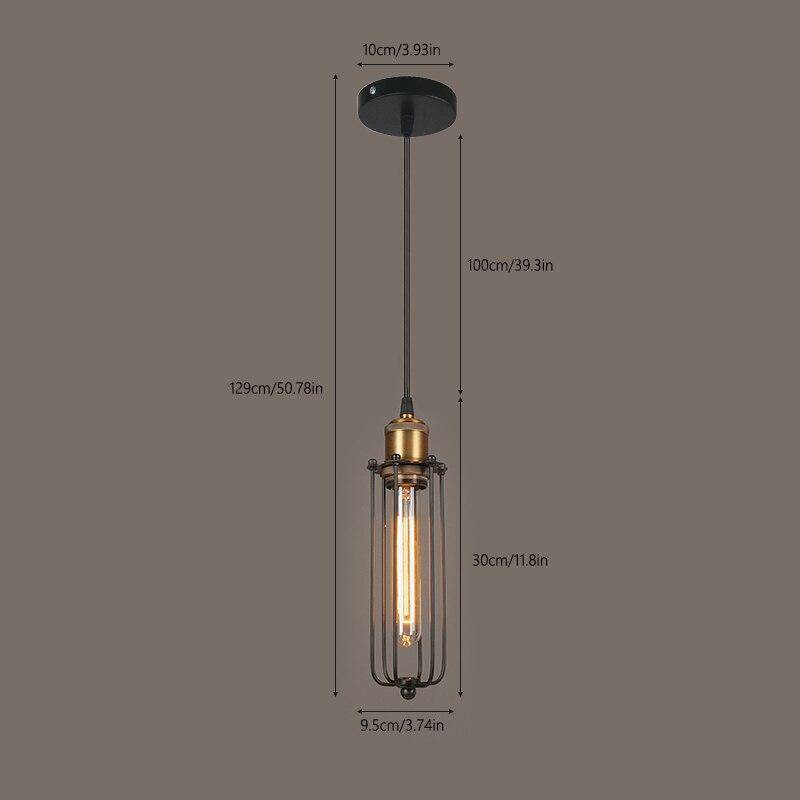 Suspension industriel LED en métal avec cage style rétro - vue 6 sur 8