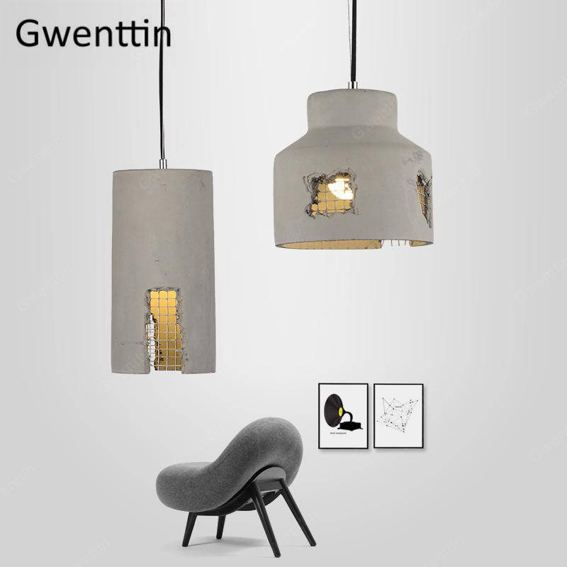 pendant light cement and Hollow cage