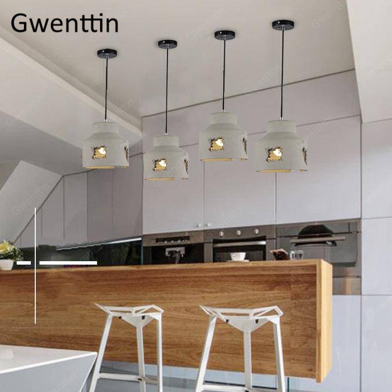 pendant light cement and Hollow cage