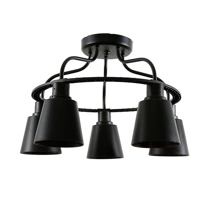 Plafonnier rustique avec base ronde en métal Lamp