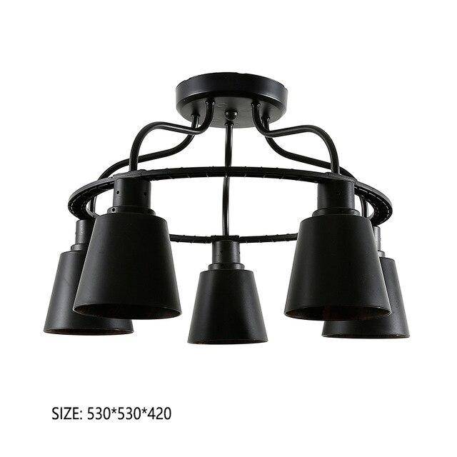 Plafonnier rustique avec base ronde en métal Lamp