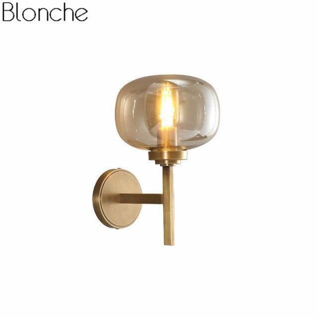 wall lamp gold LED design wall lamp and lampshade in Sconce glass