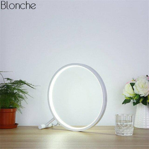 Lampe à poser design LED forme circulaire noire