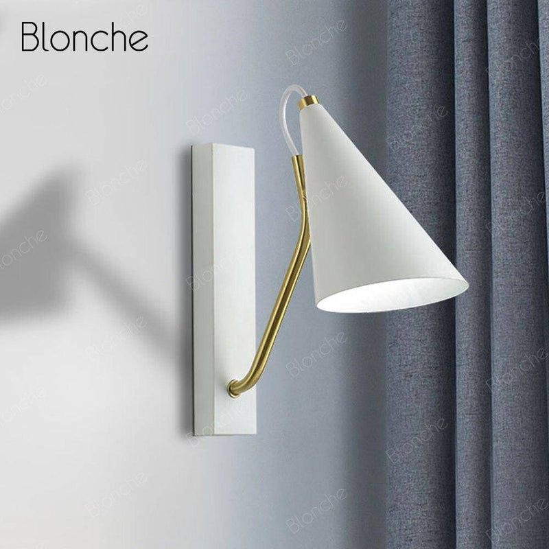 wall lamp LED design wall lamp with lampshade rounded and gold stem Creative