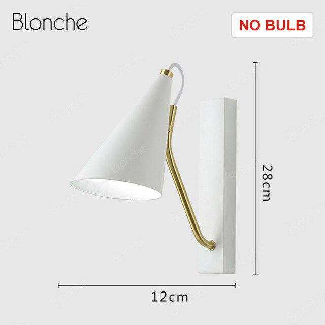 wall lamp LED design wall lamp with lampshade rounded and gold stem Creative