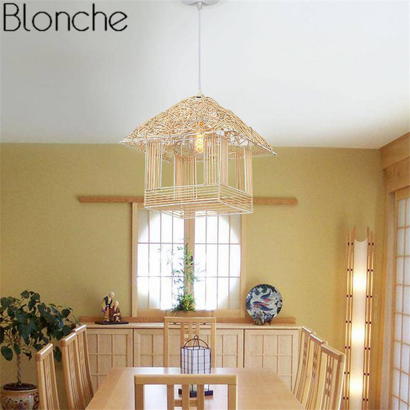 pendant light in the shape of a house in Country color