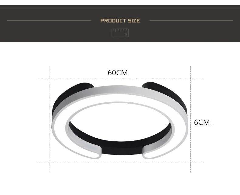 Lámpara de techo LED de doble círculo Study