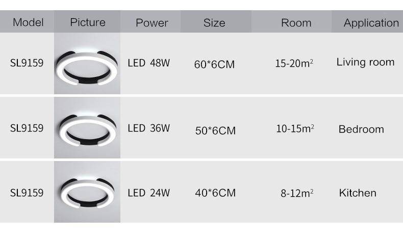 Lámpara de techo LED de doble círculo Study