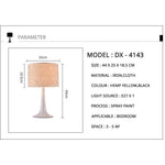 Lampe de chevet moderne LED avec abat-jour en tissu