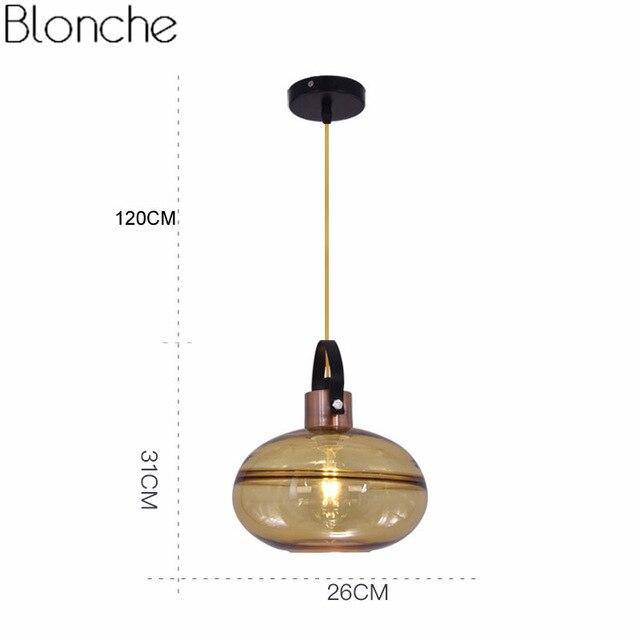 pendant light LED design with rounded glass in vintage style