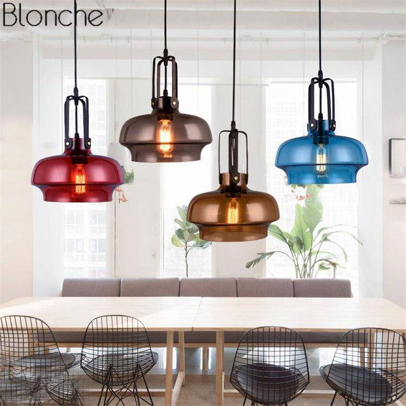 pendant light Hang style colored glass LED design