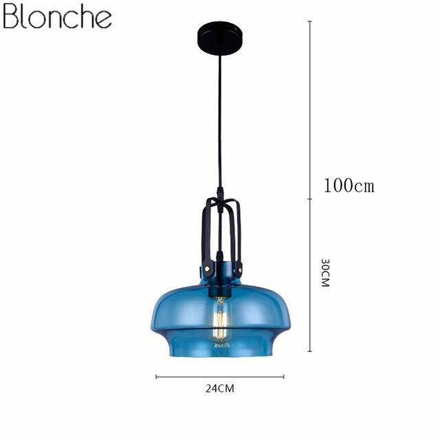 Suspension design LED en verre coloré style Hang - vue 4 sur 10