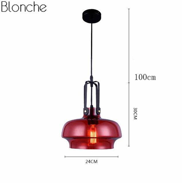 Suspension design LED en verre coloré style Hang - vue 6 sur 10