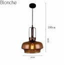 Suspension design LED en verre coloré style Hang