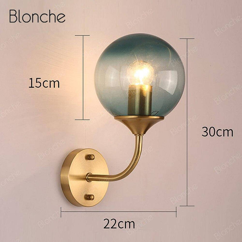 wall lamp modern LED wall light with Cooper glass ball