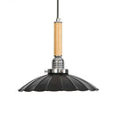 Suspension vintage LED en métal avec abat-jour style rétro
