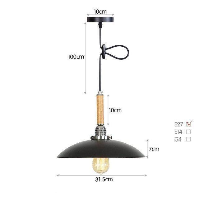 Suspension vintage LED en métal avec abat-jour style rétro - vue 6 sur 10