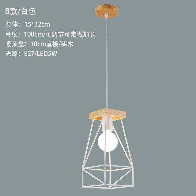 pendant light Scandinavian style metal cage LED design