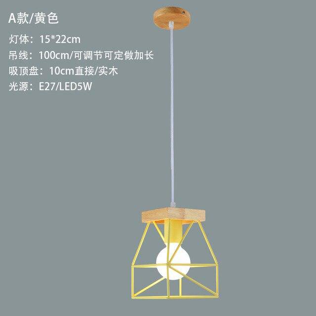 pendant light Scandinavian style metal cage LED design