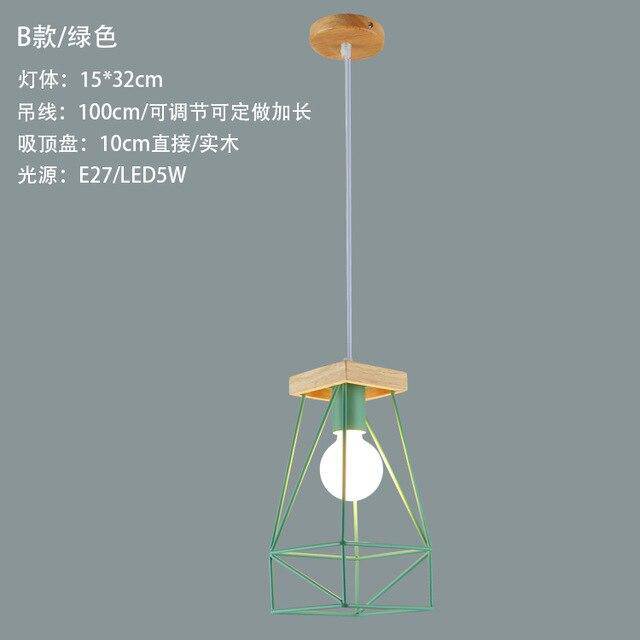 pendant light Scandinavian style metal cage LED design