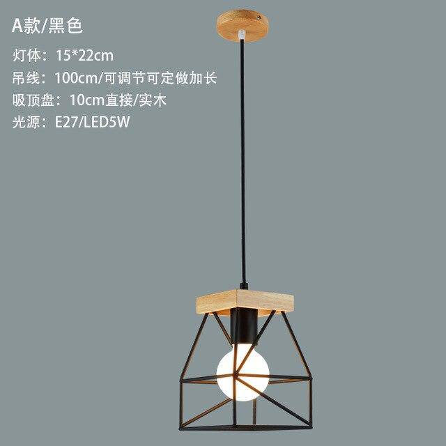 pendant light Scandinavian style metal cage LED design