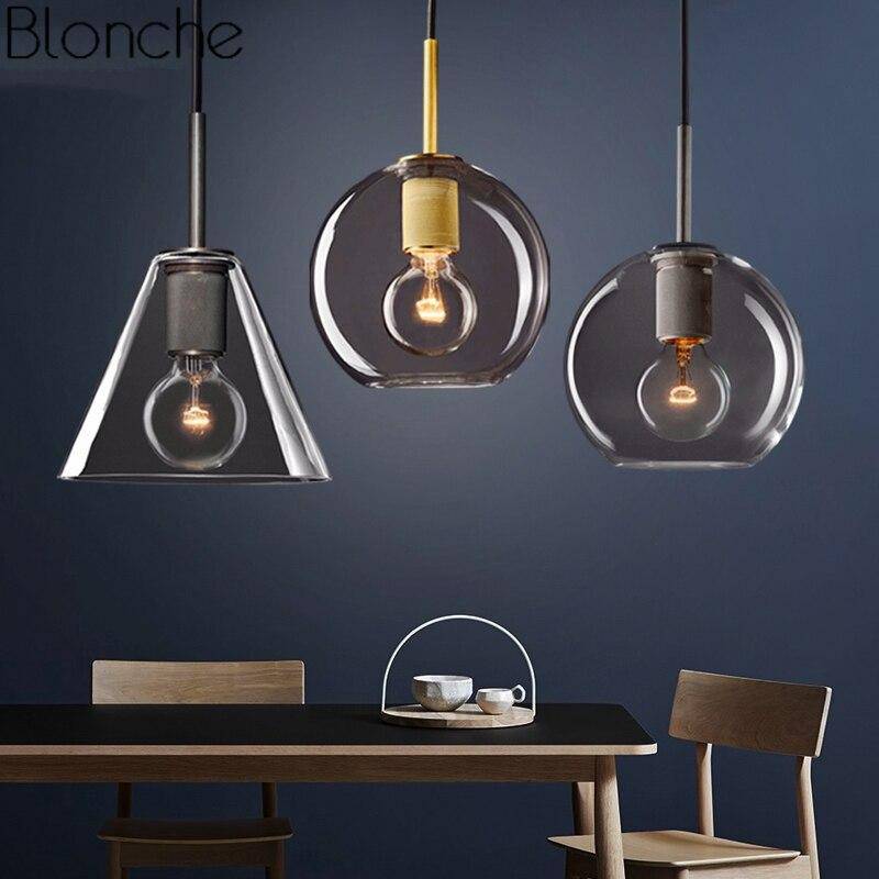 pendant light Industrial Loft Style LED Glass Rounded Design