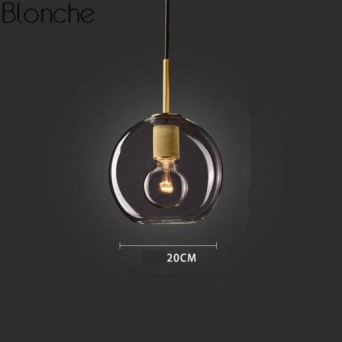 Suspension design LED en verre arrondi au style Loft Industriel - vue 5 sur 8