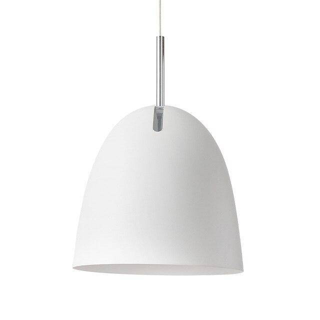 Lámpara de suspensión design LED con pantalla metálica redondeada en estilo Macaron
