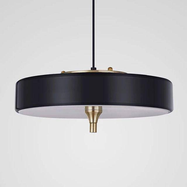 Lámpara de suspensión design LED con pantalla metálica circular estilo Juna