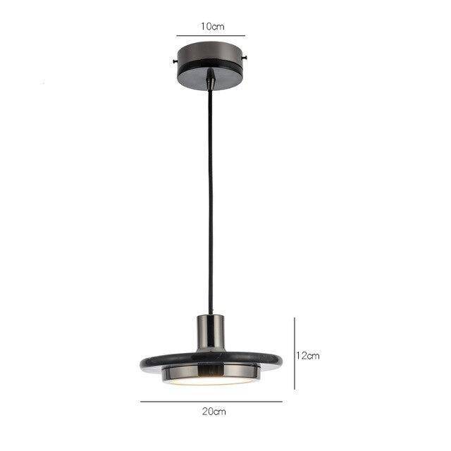 Suspension design LED avec abat-jour en forme de disque chromé Luxury