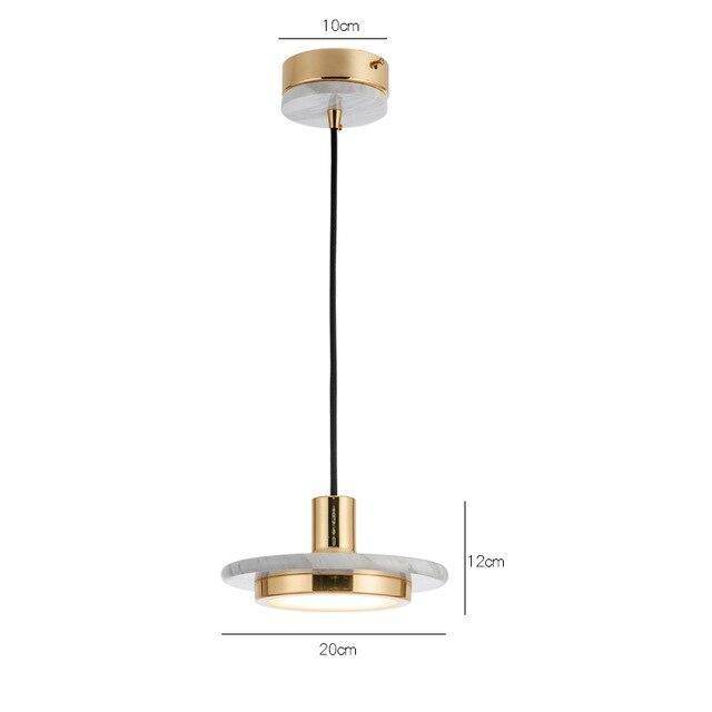 Suspension design LED avec abat-jour en forme de disque chromé Luxury