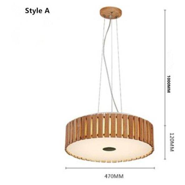 Lámpara de suspensión design LED de madera con pantalla de disco colgante