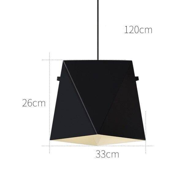 pendant light LED design with lampshade colored metal geometric