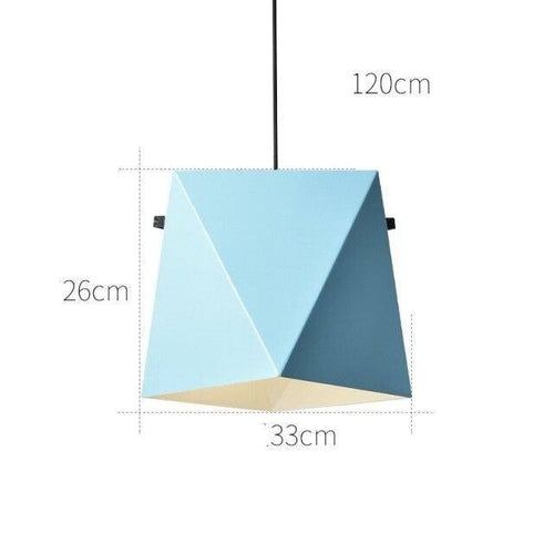 Suspension design LED avec abat-jour en métal coloré au géométrique