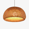 Suspension LED avec abat-jour arrondi en rotin Decor