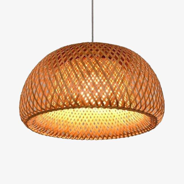 pendant light LED with lampshade rounded rattan Decor