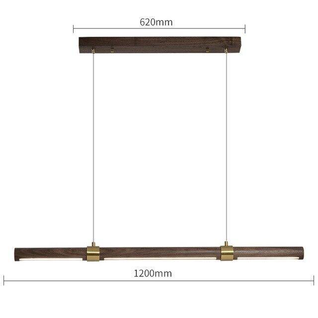 Suspension design LED avec tube allongé en bois style Creative - vue 7 sur 8