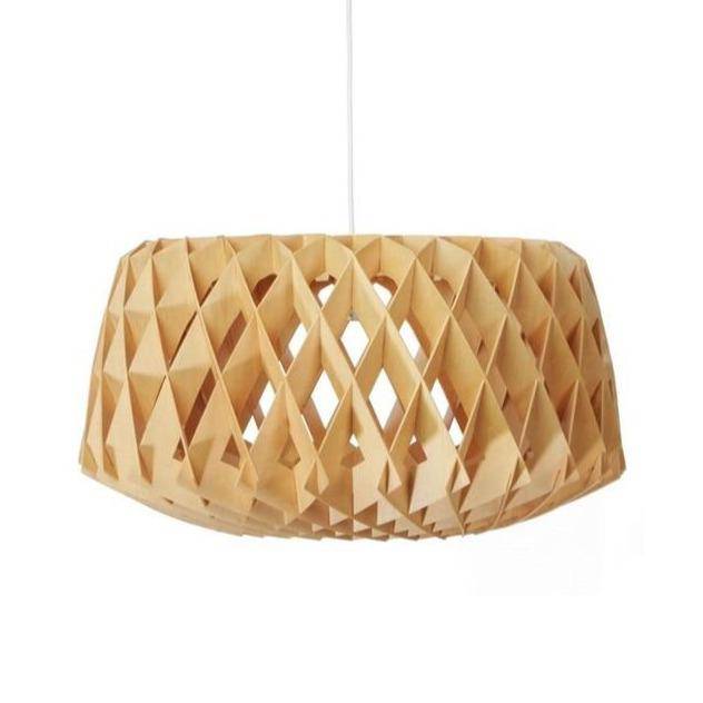 pendant light modern LED wooden cage Scandinavian style
