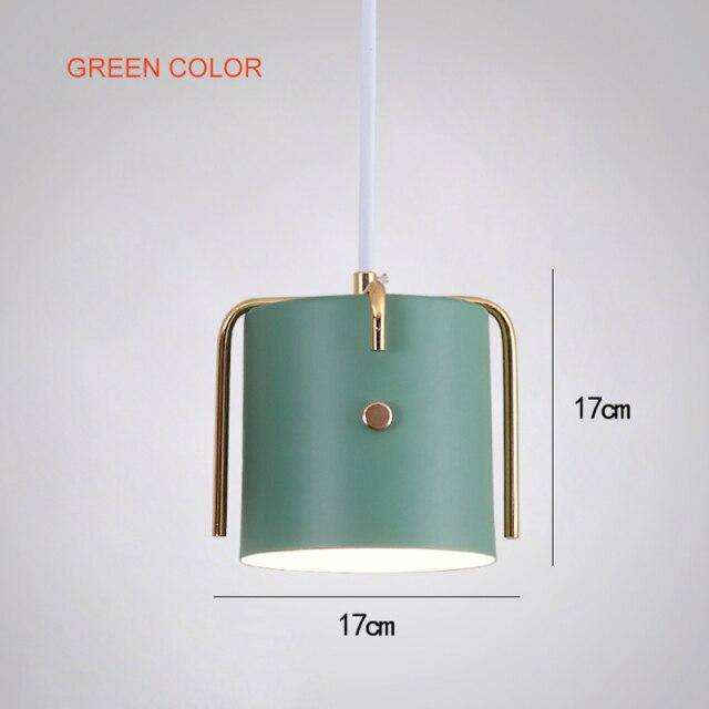 Suspension design à LED avec abat-jour cylindrique en métal coloré Nordic