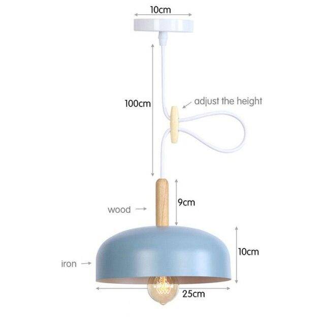 Suspension design à LED avec abat-jour en métal coloré Loft - vue 8 sur 8