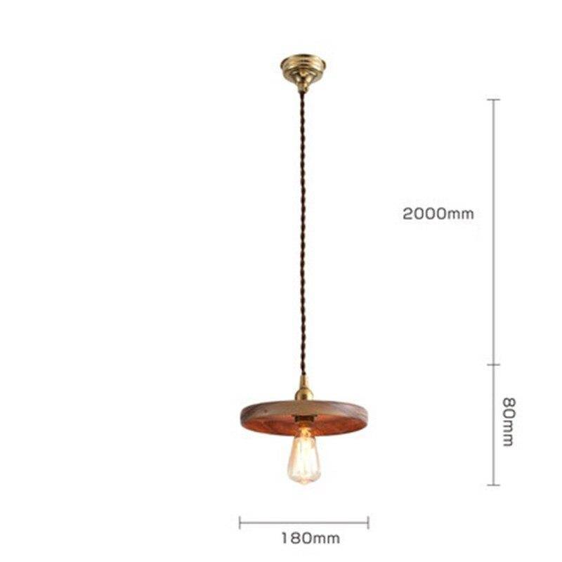 pendant light industrial LED with wooden disc and Edison bulb