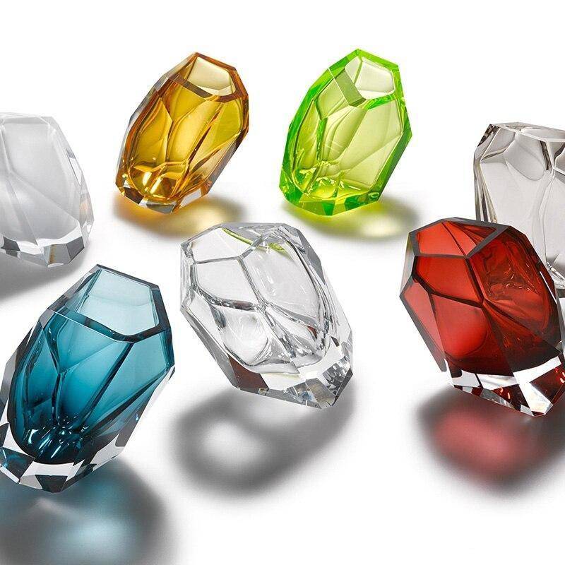 Suspension design à LED en verre cristal coloré Luxury