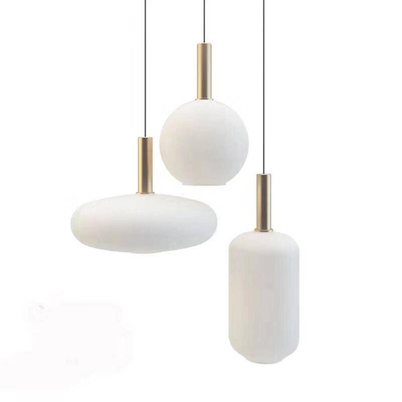 Suspension moderne LED avec abat-jour oval blanc et métal doré Loft