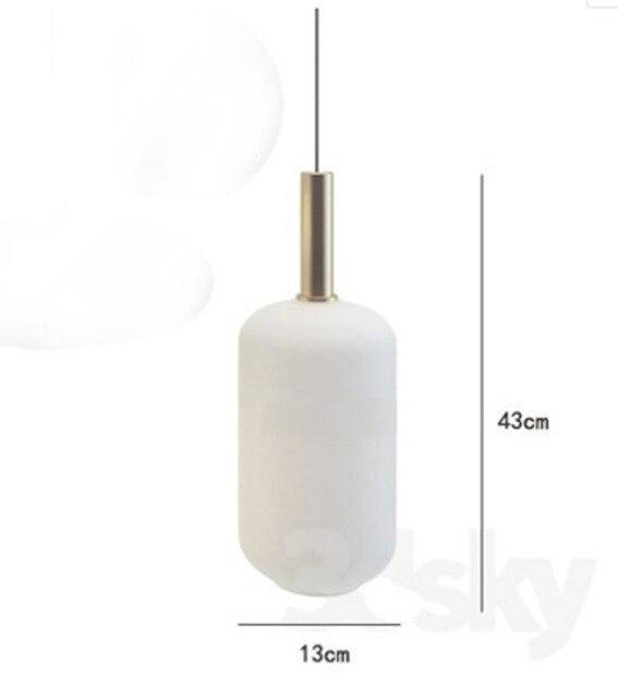 Lámpara de suspensión LED moderno con pantalla ovalada blanca y Loft de metal dorado