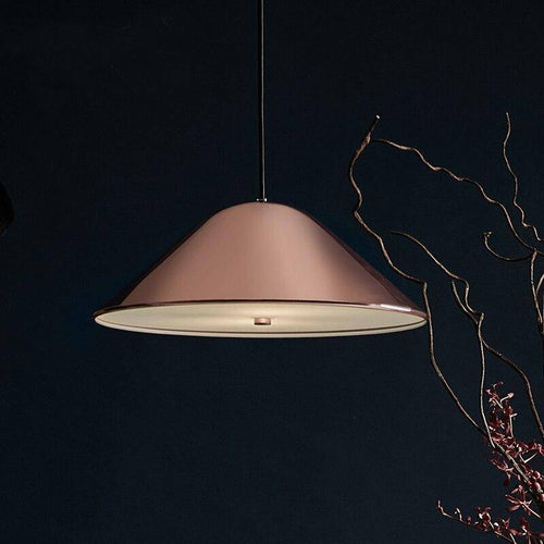 pendant light LED design with lampshade rounded pink gold Loft